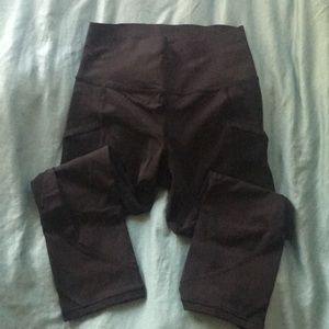 Lululemon Black Capris w/ mesh detailing on side!